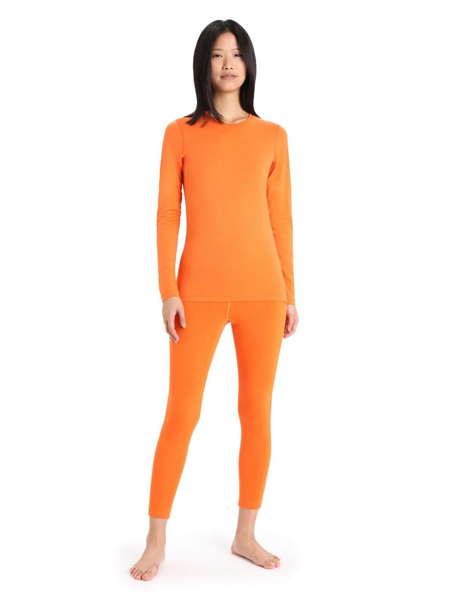 Women's Icebreaker Merino 200 Oasis Long Sleeve Crewe Thermal Top Base Layers Flash | CA 1020PJJQ